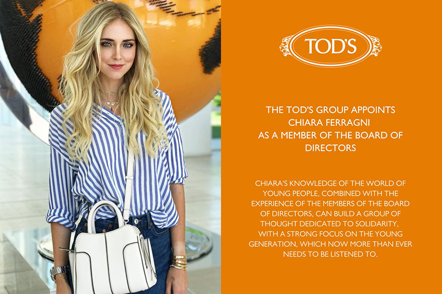 Tods Group Appoints Chiara Ferragni Member of the Board