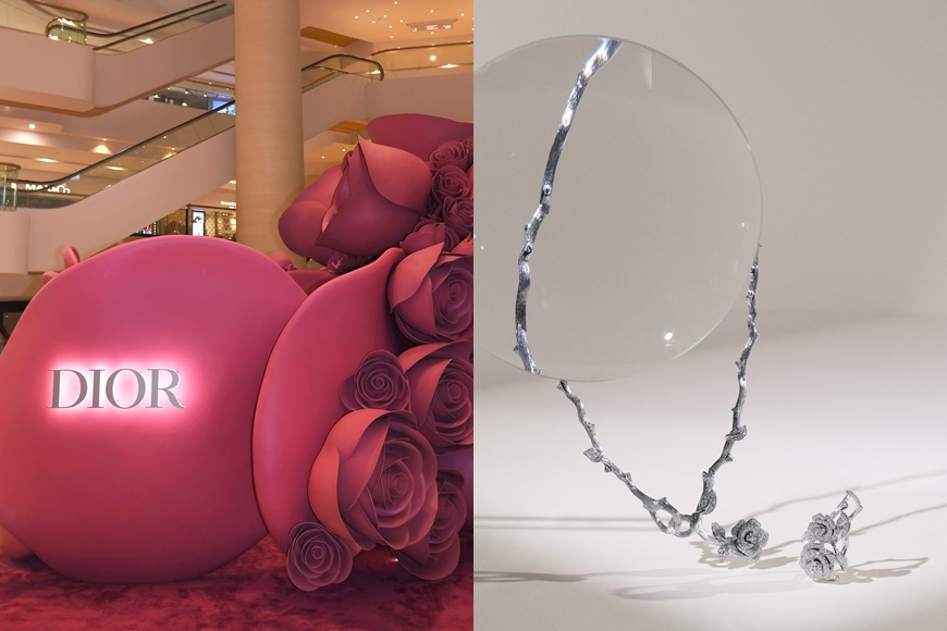 La Rose Dior 期間限定店降臨香港，走進巨型玫瑰雕塑欣賞迷人鑽飾