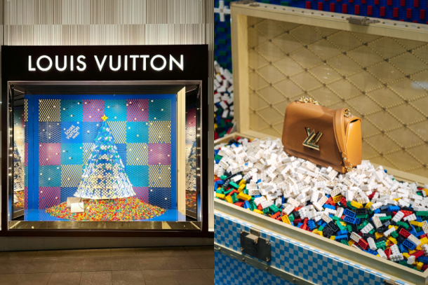 充滿童趣的積木聖誕樹 ! Louis Vuitton 攜手 LEGO 打造聖誕櫥窗佈置