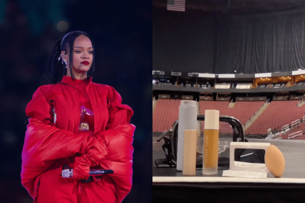 拆解 Rihanna 超級盃妝容 3 大細節，「植入」話題補妝粉餅原來是這款