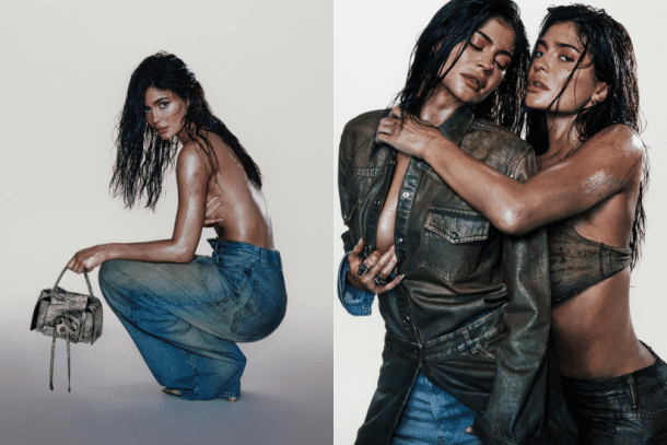 Kylie Jenner 上身全裸性感演繹 !  以濕髮與人體彩繪出鏡 Acne Studios 2023 秋冬牛仔系列廣告