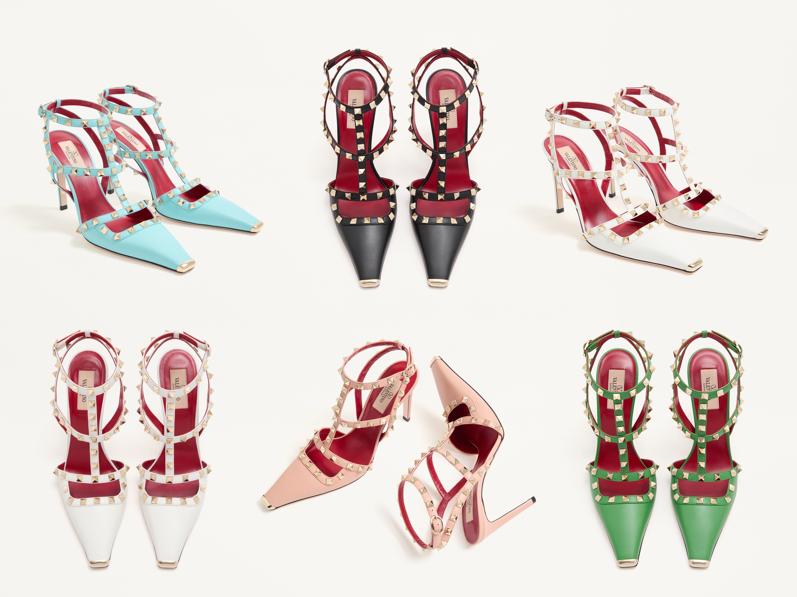 Valentino Rockstud 系列多款鞋型合辑