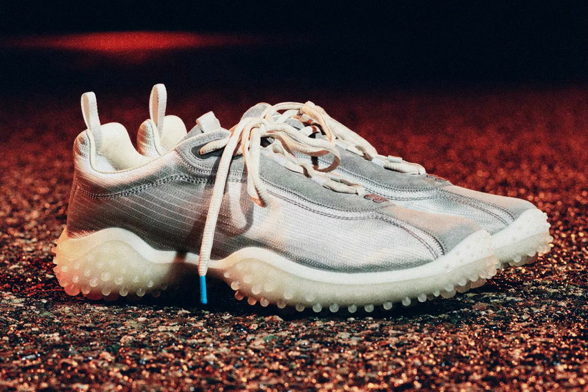 Miu Miu Bubble Sneaker 鞋面细节及撞色鞋带特写